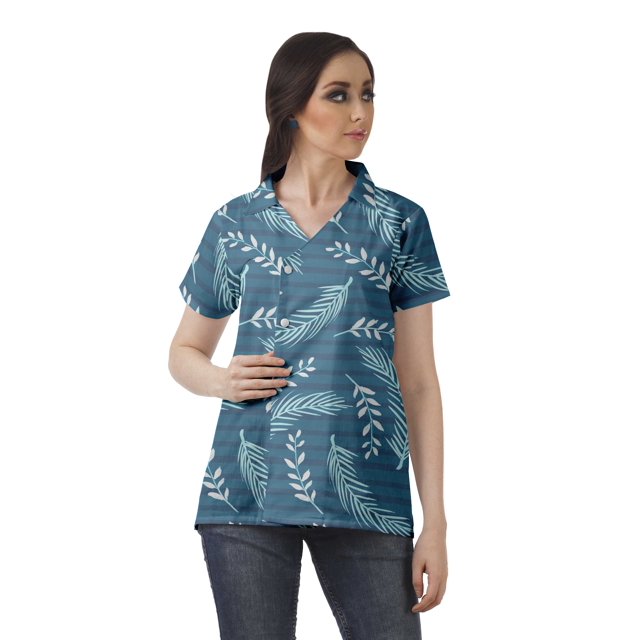 Moomaya Chemise Tunique Style Enveloppant pour Femmes en Coton Décontracté Col Classique Boutonné