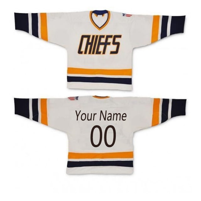 Chandail de Hockey pour Hommes Personnalisé à Manches Longues avec Slap Shot, Nom et Numéro Cousus