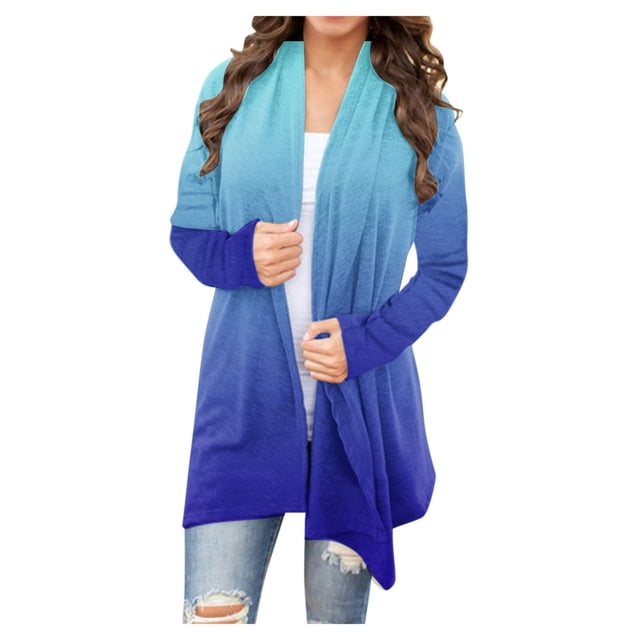Pisexur Veste pour Femmes, Cardigans à devant Ouvert, Manteaux Trench, Vestes d'Automne, Mode pour Femmes, Cardigan Imprimé à Manches Longues