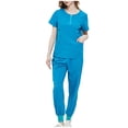 thumbnail image 1 of Baikeli Clearance Tunic for Women 2 Piece Sets for Women Color Block Tracksuits Short Sleeve Tops Long Jogger Sets Loose Plus Size Activewear Lounge Sets for Women, 1 of 5