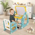 thumbnail image 4 of Gymax Kids Art Easel with Chair Kids Activity Table & Chair Set w/ Storage Basket, 4 of 10