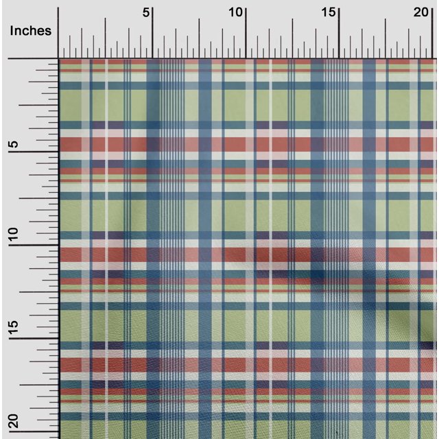 oneOone Viscose Chiffon Fabric Madras Check Print Fabric BTY 42 Inch Wide