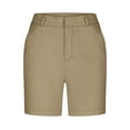 thumbnail image 4 of Shorts pour Femmes Liquidation Grande Taille Shorts en Sergé Extensible pour Femmes Taille Fine à Enfiler Coupe Régulière Shorts de Randonnée Été Décontractés avec Poches en Liquidation, 4 of 7