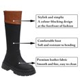 thumbnail image 3 of Bottes à Plateforme Hauteur Genou pour Femmes Talon Épais Bout Rond Antidérapantes Mode Hiver en Cuir, 3 of 6