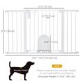 thumbnail image 3 of PawHut 30"-52" Extra Wide Pet Gate Barrier with Small Door, 30"H, White, 3 of 10