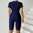 thumbnail image 5 of CFLVAEK Women One Piece Rash Guard Swimsuits with Sleeves UPF 50 Protection Front Zip Surfing Suit Tummy Control Boy Leg Swim Suit Sporty Slim Fit Training Swimwear, 5 of 5