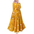 thumbnail image 2 of TopLLC Longues Robe à Manches à Col Rond la Mode Robe d'Hiver pour Femmes Grande Taille Décontractée Col Rond Ample Aguichant Robe Imprimée à Manches Longues Robe pour Femmes en Liquidation, 2 of 5