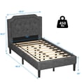 thumbnail image 2 of Costway Lit Plateforme Double Rembourré Tête de Lit en Lin Base de Matelas, 2 of 10