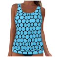 thumbnail image 1 of Gibobby Two Piece Tankini Bathing Suits for Women One Shoulder Swim Top with Bottom Swimsuits(Light Blue,L), 1 of 7