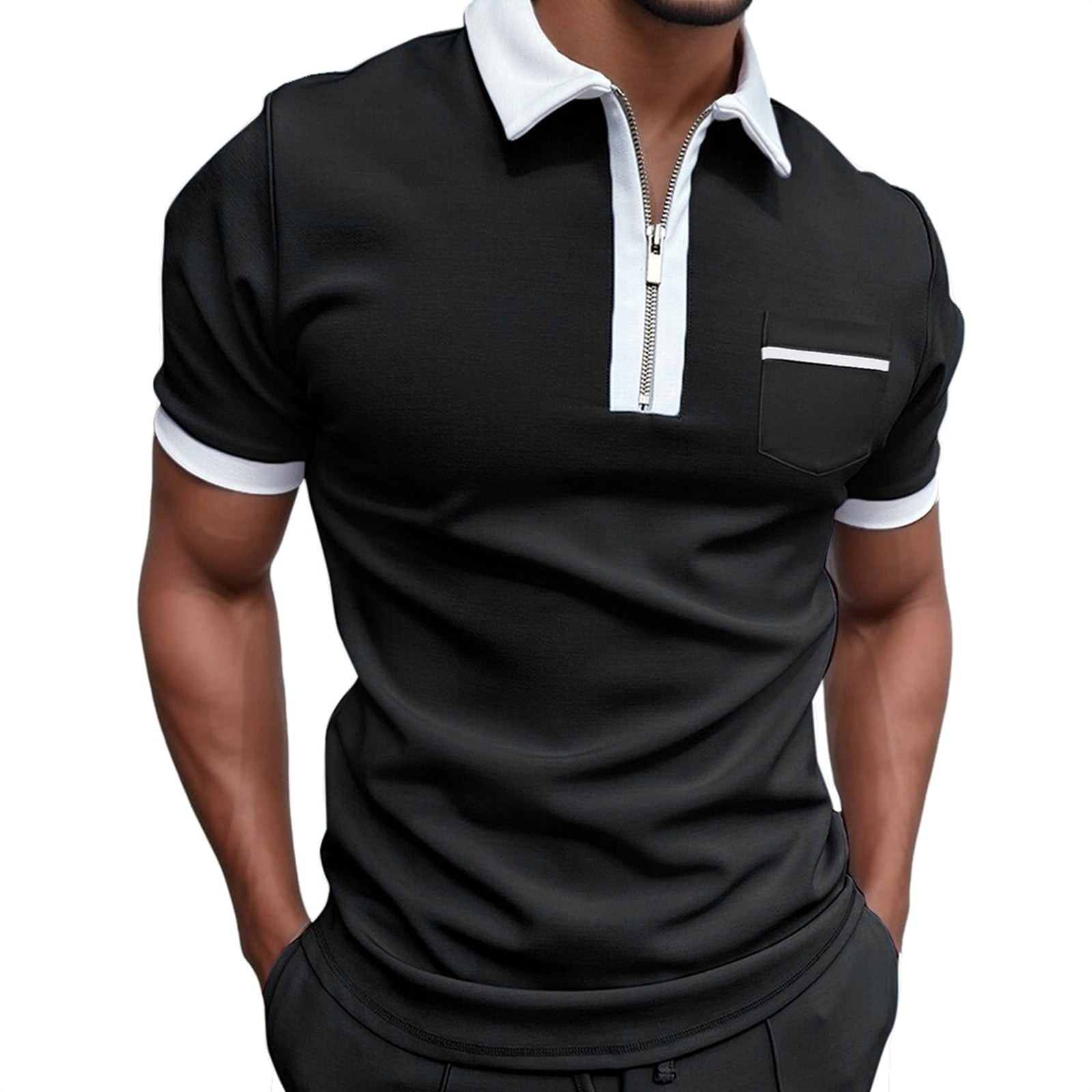 BOBOGOJP Men's Classic Polo Shirt Slim Fit Shirts Pure Color Short