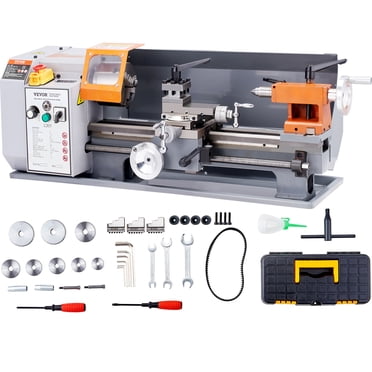 VEVOR Metal Lathe Machine, 7.87'' x 13.78'', 50-2500 RPM Continuously Variable Speed, 500W Brush Motor Metal Gears, with Tool Box for Processing Precision Parts