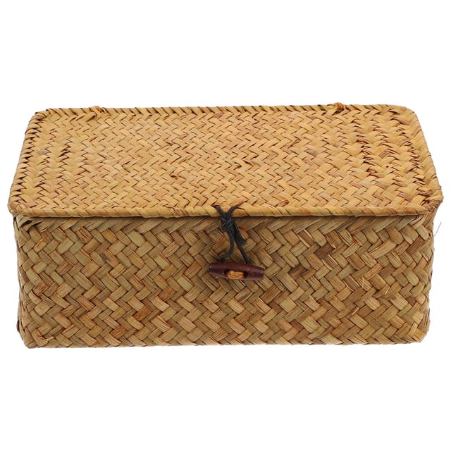 CNKOO Panier de Rangement Tissé Fournitures de Couture Pratiques Boîte de Rangement Panier de Rangement pour Bric-à-Brac