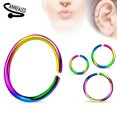 thumbnail image 4 of Seamless Nose Ring Bendable Steel Nose Hoop 20G 18G 16G Black Gold Multi, 4 of 8