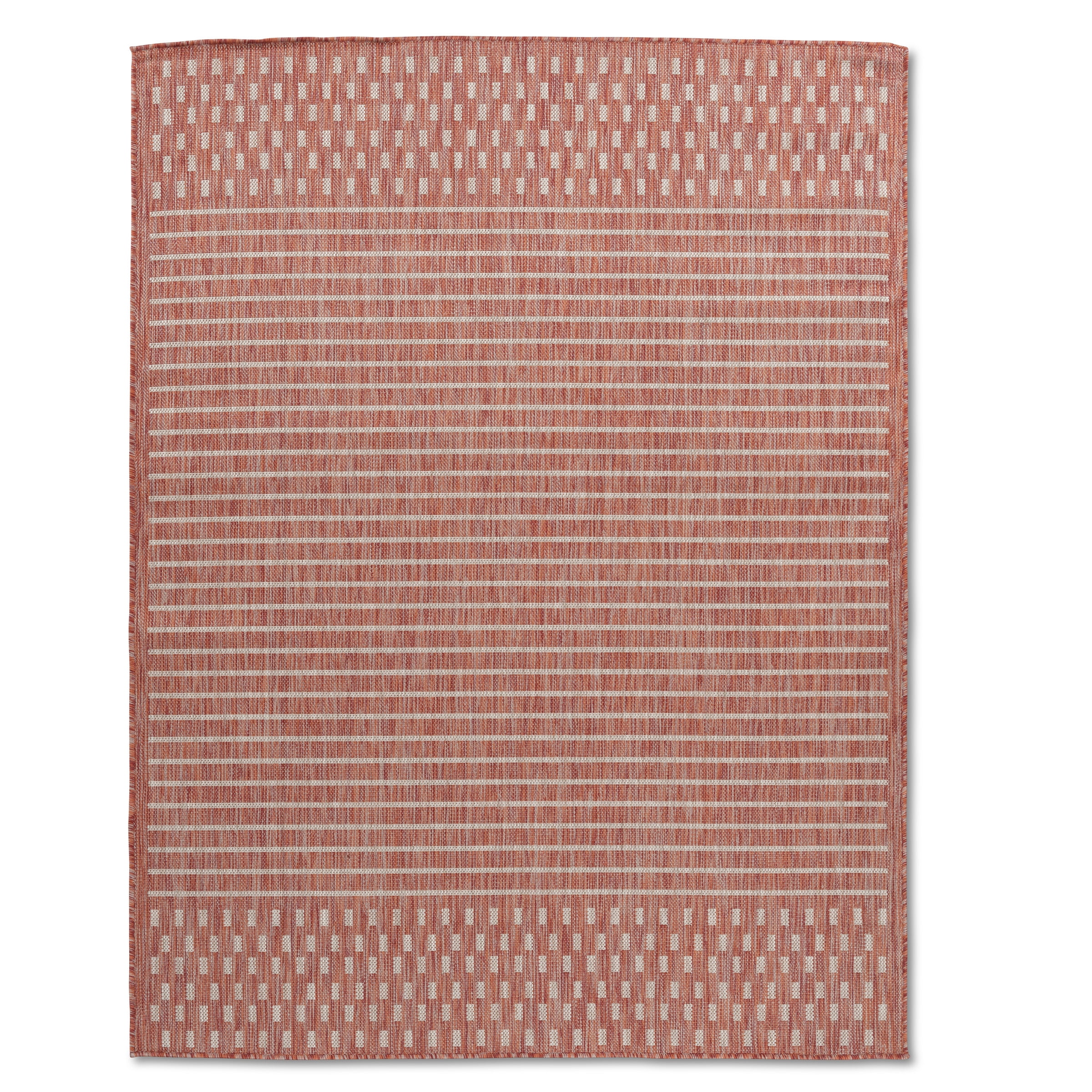 Erbanica Quick Dry Copper Red Lines Outdoor Rug, Durable, Easy to Clean