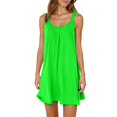 thumbnail image 1 of Robe Courte d'Été pour Femme de Plage - par-Dessus de Bikini, Sans Manches Évasée, Robe T-Shirt Décontractée Mini, Polyester, Tailles P - TTG, 1 of 4