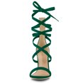 thumbnail image 2 of BLISSFUL STEP Women's Open Toe Stiletto Heeled Lace up Solid Sandals, 2 of 6