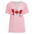 thumbnail image 3 of T-shirts Canada pour Femmes à Col Rond à Manches Courtes Feuille d'Érable du Canada T-Shirts Patriotiques T-Shirts Graphiques pour Femmes, 3 of 3
