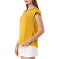 thumbnail image 4 of INSPIRE CHIC Women's Solid V Neck Cap Short Sleeves Work Blouse, 4 of 6