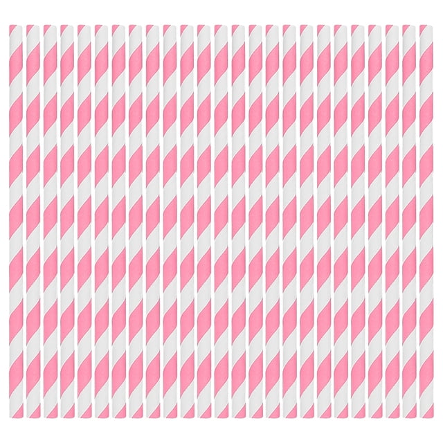 Meitianfacai 100PCS Paper Straws Assorted Colors Striped Drinking Straws For Shakes Cocktail Coffee