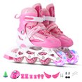 thumbnail image 1 of Adjustable Inline Skates for Kids Illuminating Roller Skates Set with, 1 of 8