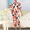 thumbnail image 2 of Pisexur Ensembles de Pyjama pour Femmes 2 Pcs Boho à Imprimé Floral Chemises de Nuit en Coton pour Femmes Décontractées Col Rond T-Shirts à Manches Courtes Hauts et Pantalons de Détente Longueur Genou Pyjamas Grande Taille pour Femmes Ensemble TG-4TG, 2 of 4