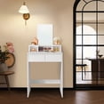 thumbnail image 2 of VASAGLE Dressing Table with Large Mirror, Vanity Table with 2 Drawers and 3 Compartments，Modern, White，Adult, 2 of 7