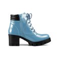 thumbnail image 3 of Unique Bargains Bottines de Combat à Talon Bloc à Bout Rond à Fermeture Éclair Latérale pour Femmes, 3 of 7