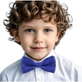 thumbnail image 4 of Xfvqtps Boys Bow Tie Solid Color Bowties Adjustable Neckties for Uniform School Party Blue, 4 of 7