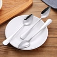 thumbnail image 4 of Product Category Tableware 2 - Steel Serrated Thick Dessert Spoon Set 4-Piece for Kitchen Dining & Bar, 4 of 5