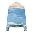 thumbnail image 4 of 50 % de Rabais Liquidation Chandail en Molleton Surdimensionné pour Femmes Mode Automne Hiver 2023 Imprimé Floral Décontracté Sport Col Rond Survêtements Manches Longues Col Rabattu Fermeture Éclair Chandails à Capuchon, 4 of 5
