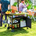 thumbnail image 2 of Outsunny Outdoor BBQ Stand with Foldable Side Table, Stainless Steel Top, 2 of 10