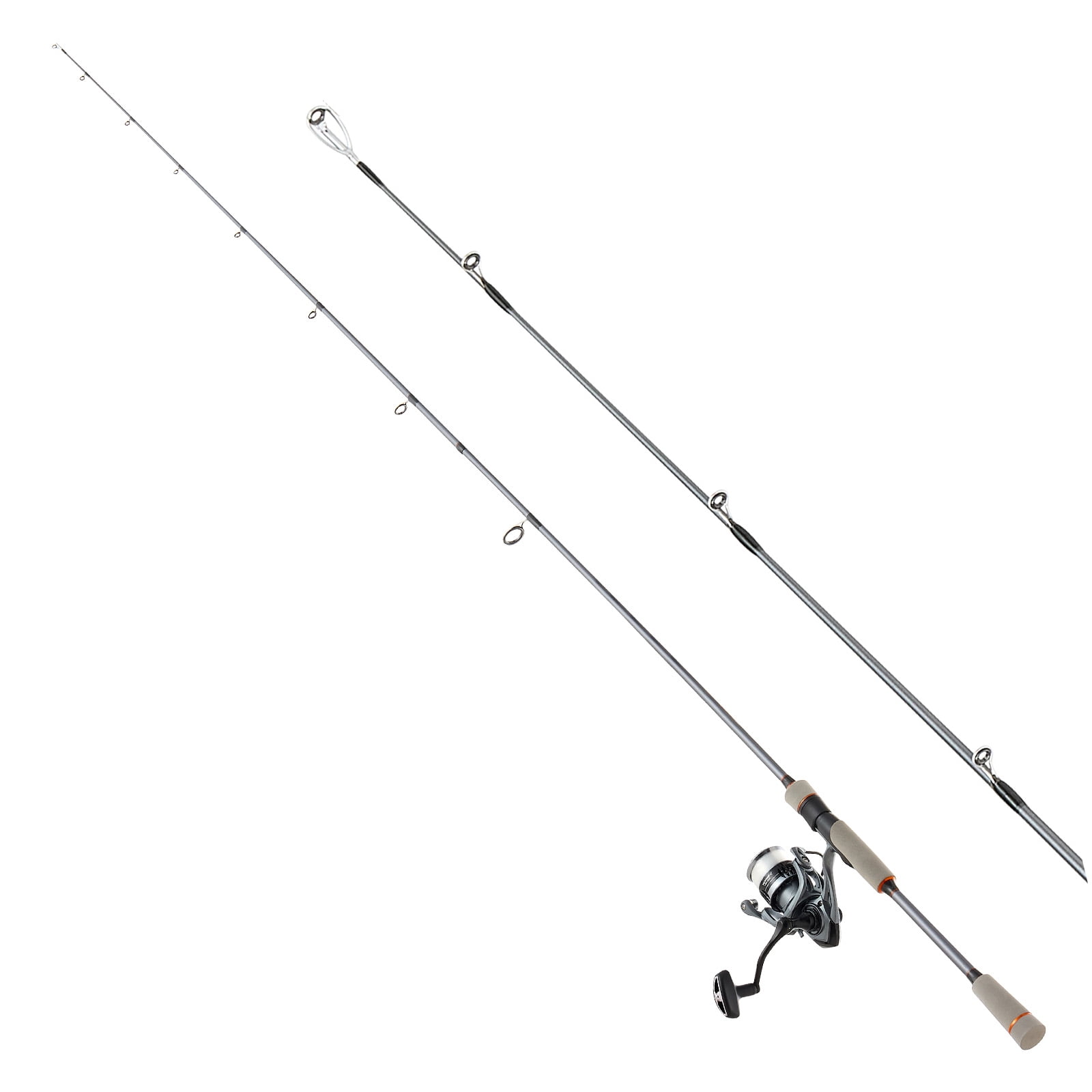 KFFKFF Rod and Fishing Reel Combo, IM6 Fiberglass & Carbon Fiber Spinning Rod and Reel Combo, Bass Fishing Pole with 6.5 ft Two-Piece Rods, 6+1 Ball Bearings
