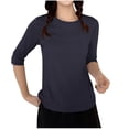 thumbnail image 1 of fatyb Chandails de Détente à Manches 3/4 pour Femmes Col Ras du Cou Amples et Confortables Blouses Chandail Décontracté de Tous les Jours T-Shirt de Pyjama, 1 of 3