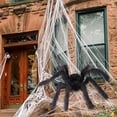 thumbnail image 3 of HomeSphere Halloween Spiderr Giant Webworm Outdoor Black Soft Hairy Scary Realistic Decor, 3 of 6