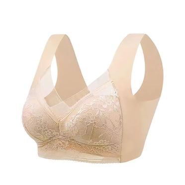WZXFASHION Womens Posture Correcting Bra Seamless Bra Sexy Up Wireless Bra Breathable Bras For Older Women Everyday Bras Bra Beige L