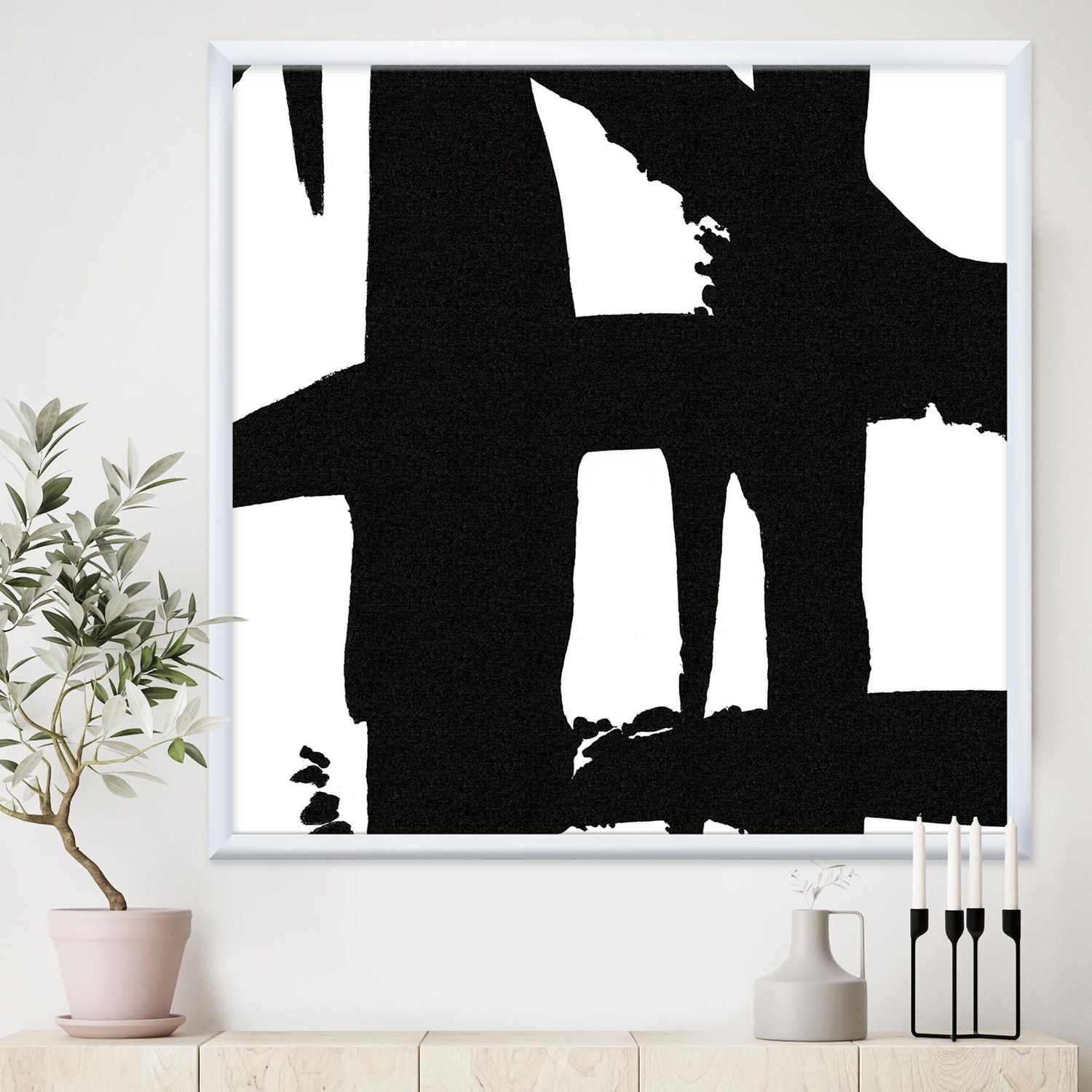 Designart Chemins croisés noir et blanc II Art mural encadr