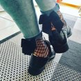 thumbnail image 4 of GDREDA Soccer Socks Women Ruffle Fishnet Ankle High Socks Mesh Lace Fish Net Short Socks Black,One Size, 4 of 9