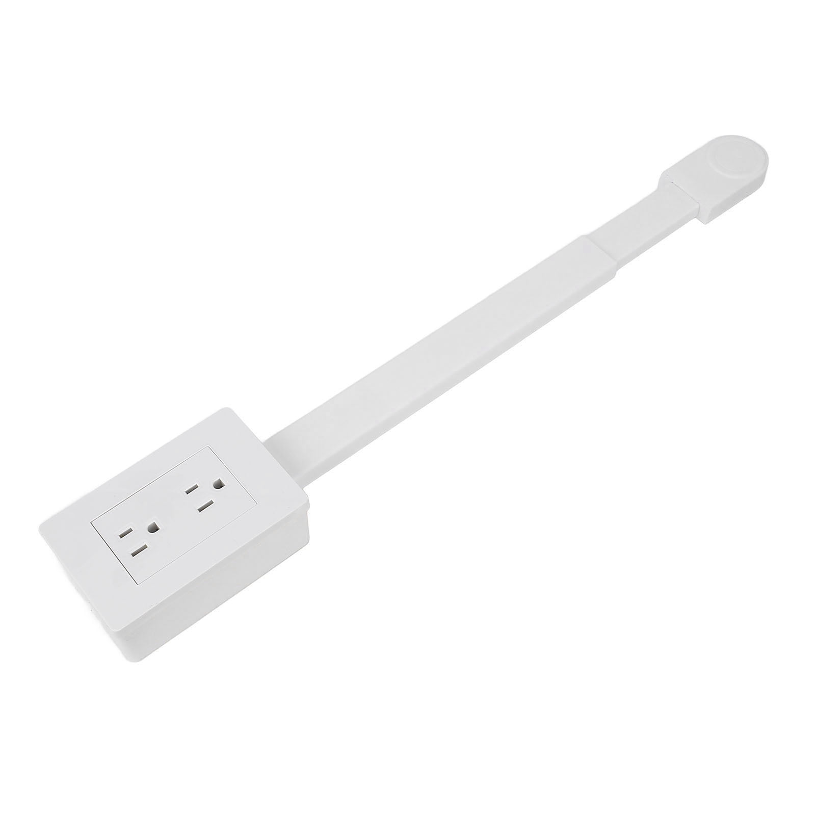 Flat Extension Cord, Flat Plug Power Strip with 2 Outlets, Hidden Outlet Extender for Wall Mount, Desk Charging Station, 22 to 34 Inch Extension, 180 Degree Rotatable