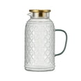 thumbnail image 2 of Large Capacity Glass Pitcher, 2000ml High Borosilicate Glass Water Jug with Lid, Filter & Handle, Refrigerator Safe, Clear, 2 of 6