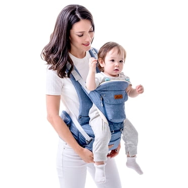 Sunveno 6-in-1 Ergonomic Baby Carrier with Hip Seat for Newborn and Toddlers, Navy, One Size