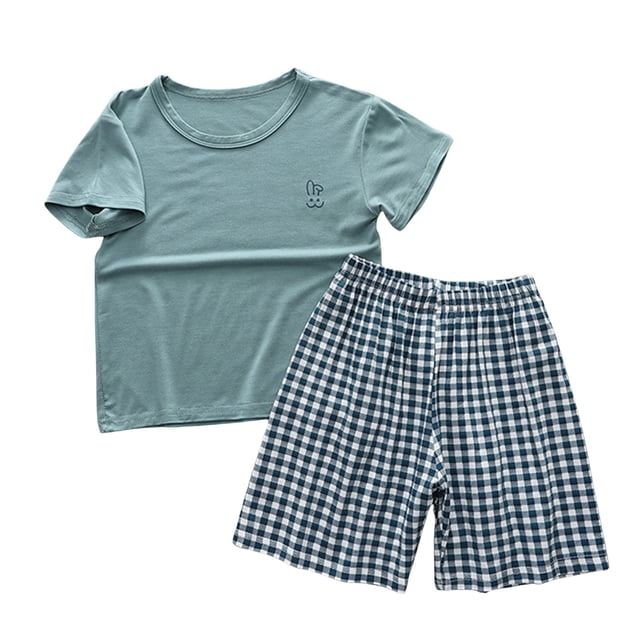 Zpanxa Ensembles Assortis pour Filles Ensemble de Pyjama Mince à Manches Courtes Tenue d'Intérieur Ensemble de Climatisation 3 Ans
