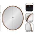 thumbnail image 2 of Kate and Laurel McLean Modern Farmhouse Wood Framed Round Wall Mirror, 34 Inch Diameter, Rustic Brown, Decorative Circle Wooden Mirror with Slim Frame and Modern Shape, 2 of 8