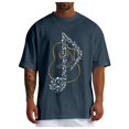thumbnail image 1 of Xdzjlr Chemise pour Hommes Usage Quotidien Col Rond Imprimé Instrument de Musique T-Shirts Élégants pour Hommes,G, 1 of 5