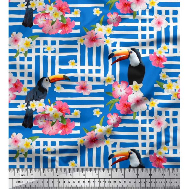 Soimoi Poly Georgette Fabric Dot & Pretzels Food Printed Fabric 1 Yard 42 Inch Wide