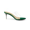 thumbnail image 3 of BLISSFUL STEP Sandales à Talons Aiguilles à Bride Transparente pour Femmes Vert Émeraude 10, 3 of 7