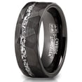 thumbnail image 2 of Men's Tungsten Carbide Ring Hammered Meteorite Wedding Band 8MM Black, 2 of 4
