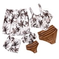 thumbnail image 1 of PatPat Girls Swimsuits Two Piece Bikini Set Coconut Tree Ruched Family Matching Bathing Suit Sizes 2-9, 1 of 6
