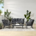 thumbnail image 2 of Crosley Furniture Dover 4-Pc Patio Loveseat Set in Heathered Charcoal Gray, 2 of 18