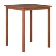 thumbnail image 3 of CorLiving Miramar Solid Wood Outdoor Bar Height Bar Table with Slatted Top and Umbrella Hole, Brown, 3 of 8