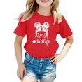 thumbnail image 1 of Chemises pour Bébé Fille Grandes Tailles Enfants Filles Imprimé Graphique Mignon Col Rond Manches Courtes T-Shirt Décontracté d'Été, 1 of 4